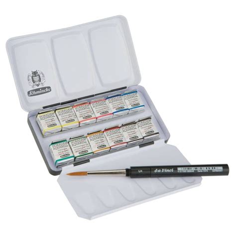 schmincke watercolour metal box set of 12 half pans|schmincke colour chart.